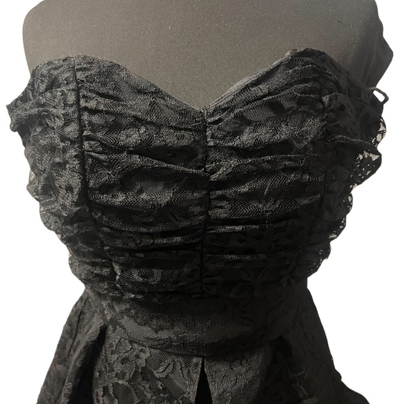 VTG ROBERTA CALIFORNIA BLACK Floral LACE Gothic ROMANTIC Evening DRESS Women’s - Picture 6 of 15